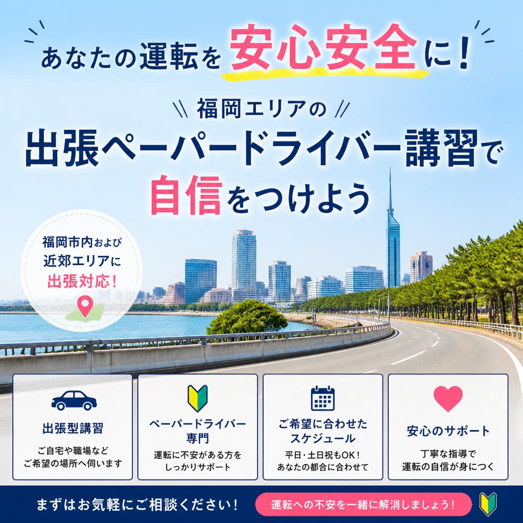 あなたの運転を安心安全に！福岡エリアの出張ペーパードライバー講習で自信をつけよう